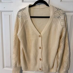 Cream Button-Up Women's Sweater